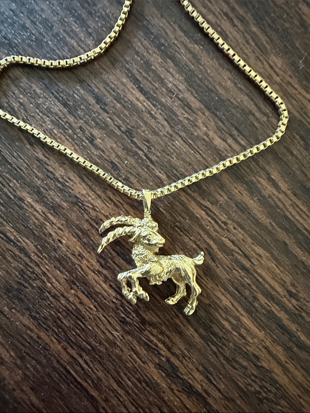 Monet vintage Gold Goat Charm Necklace